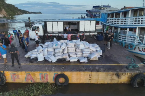 Base Fluvial Candiru apreende 10 toneladas de pirarucu transportadas irregularmente no Pará